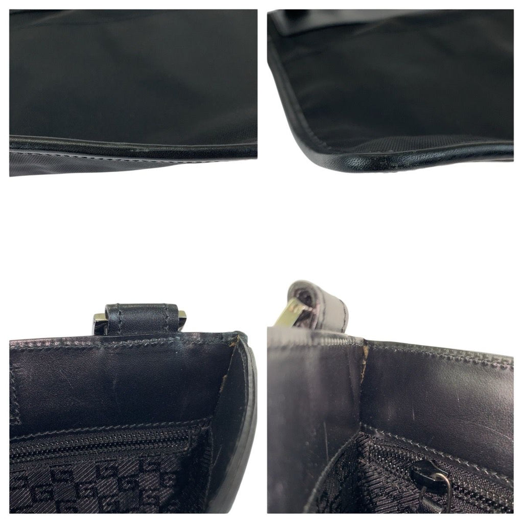 Gucci Black Silver Nylon Leather Shoulder — view 6