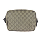 Gucci Gray Brown Silver GG Supreme Canvas Leather Shoulder Bag Pochette — view 2
