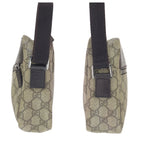 Gucci Gray Brown Silver GG Supreme Canvas Leather Shoulder Bag Pochette — view 8