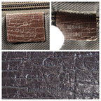 Gucci Gray Brown Silver GG Supreme Canvas Leather Shoulder Bag Pochette — view 4