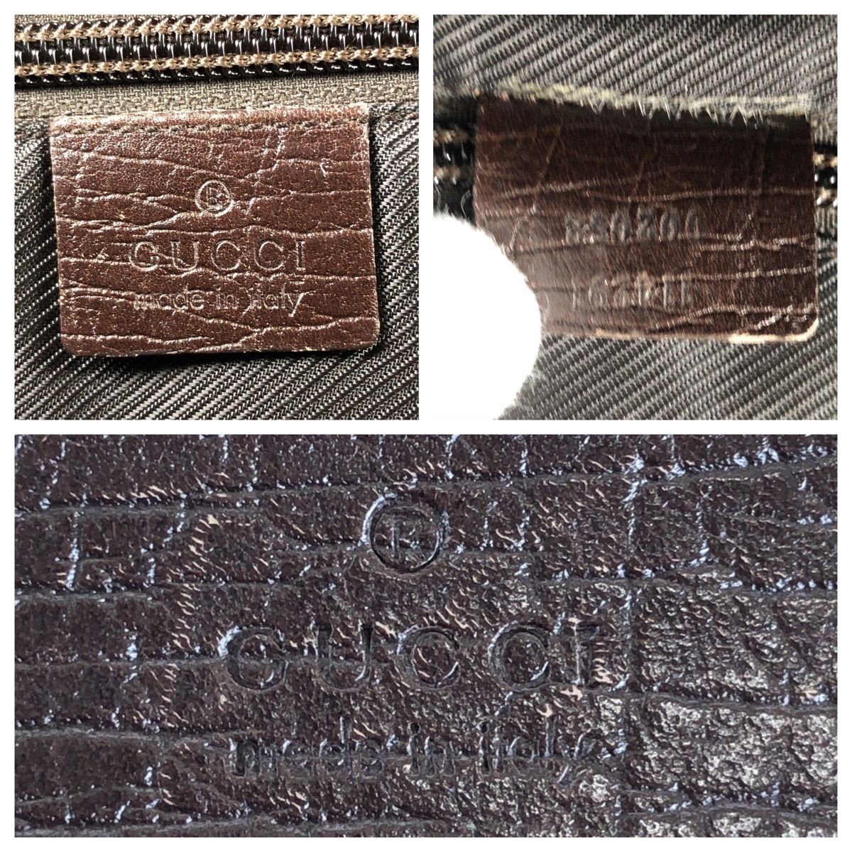 Gucci Gray Brown Silver GG Supreme Canvas Leather Shoulder Bag Pochette — view 4