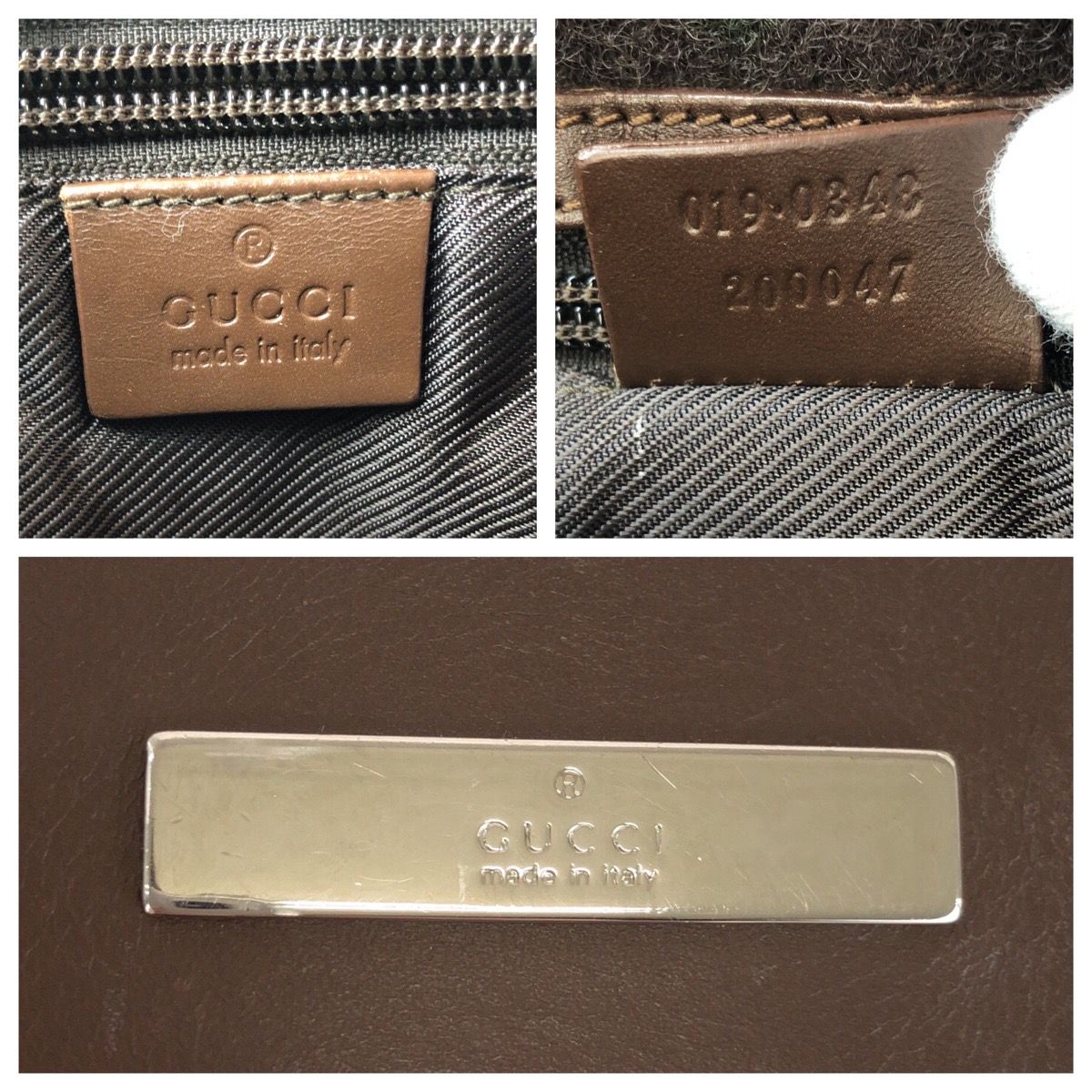 Gucci Brown Beige Silver GG Canvas Leather 019 Shoulder — view 4