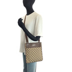 Gucci Brown Beige Silver GG Canvas Leather 019 Shoulder — view 6