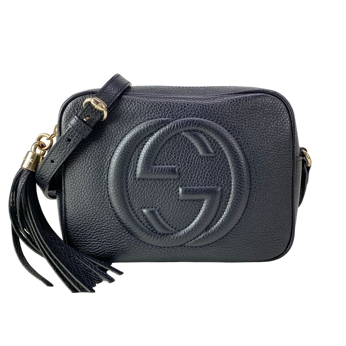 Gucci Shoulder Bag Soho Black Tassel Leather
