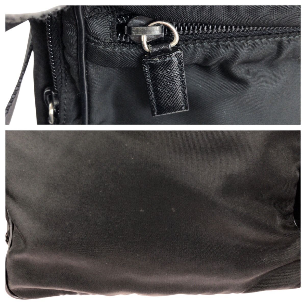 Prada Tessuto Black Silver Nylon Shoulder — view 6