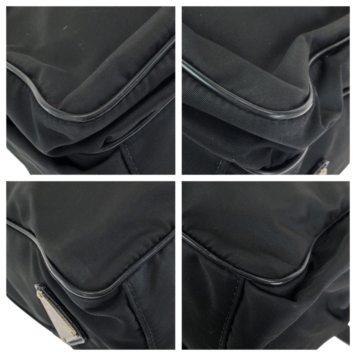Prada Tessuto Black Silver Nylon Shoulder — view 3
