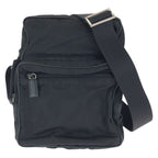 Prada Tessuto Black Silver Nylon Shoulder