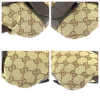 Gucci Beige Brown Silver GG Canvas Leather Belt — view 3