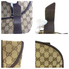 Gucci Beige Brown Silver GG Canvas Leather Belt — view 5