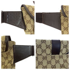 Gucci Beige Brown Silver GG Canvas Leather Belt — view 6