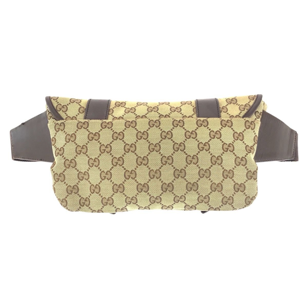 Gucci Beige Brown Silver GG Canvas Leather Belt — view 2