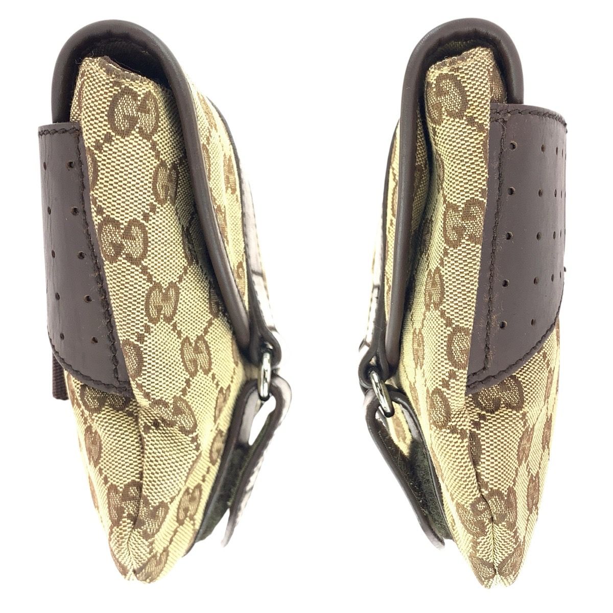 Gucci Beige Brown Silver GG Canvas Leather Belt — view 8
