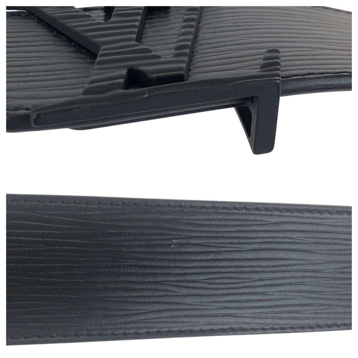 Louis Vuitton Epi Ceinture LV Initial 90 cm Black Noir Belt — view 8