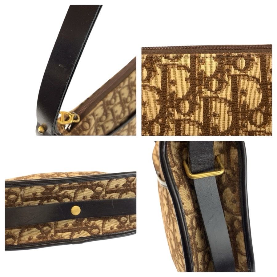 Dior Vintage Trotter CD Logo Brown Gold Handbag — view 6