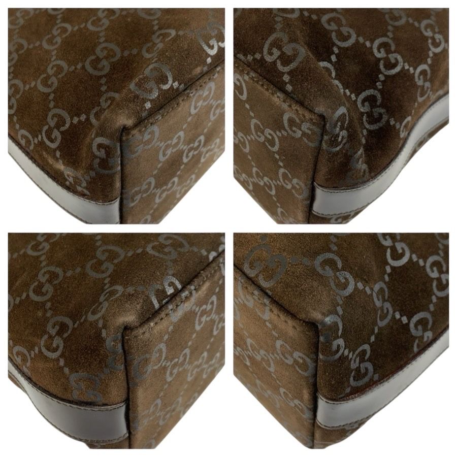 Gucci GG Pattern Brown Suede 000 Shoulder — view 4