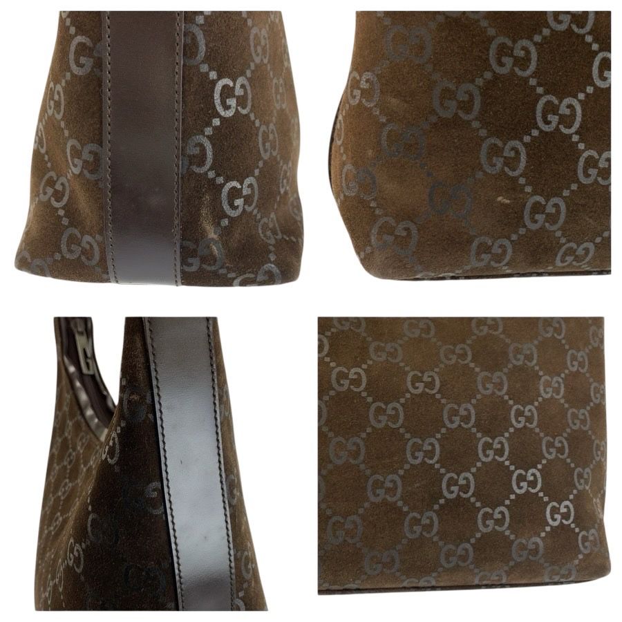 Gucci GG Pattern Brown Suede 000 Shoulder — view 5