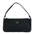 Prada Tessuto Black Silver Nylon Handbag Pouch