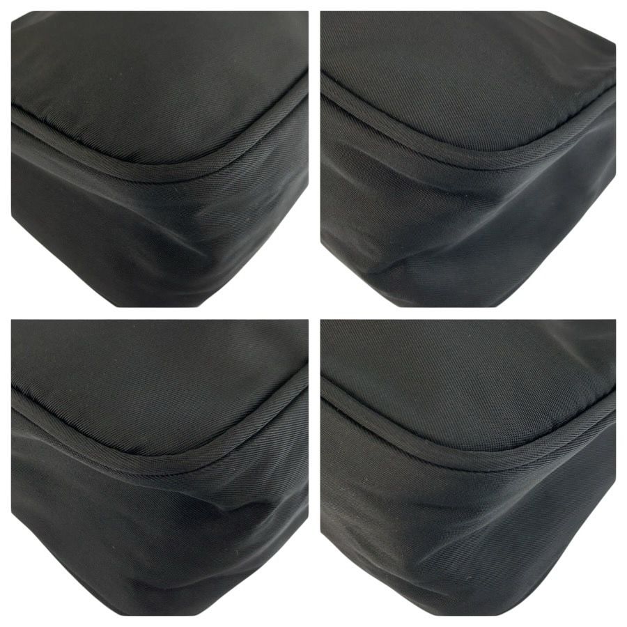 Prada Tessuto Black Silver Nylon Handbag Pouch — view 4