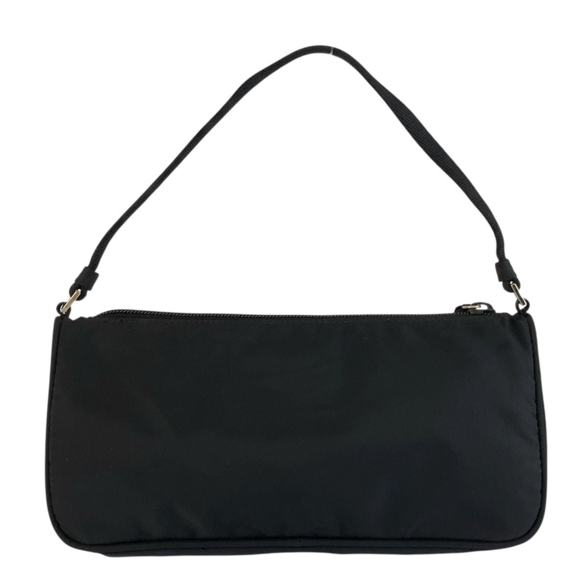 Prada Tessuto Black Silver Nylon Handbag Pouch — view 2