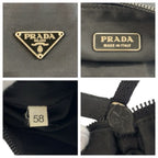 Prada Tessuto Black Silver Nylon Handbag Pouch — view 3
