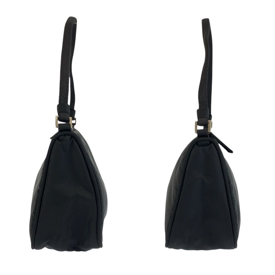 Prada Tessuto Black Silver Nylon Handbag Pouch — view 7