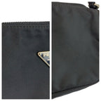 Prada Tessuto Black Silver Nylon Handbag Pouch — view 5