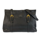 Gucci Vintage Black Gold Leather 001 406 Tote Shoulder