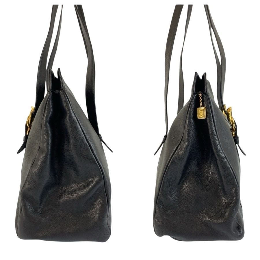 Gucci Vintage Black Gold Leather 001 406 Tote Shoulder — view 8