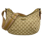 Gucci Shoulder Bag GG Pattern Beige Gold Pink Leather