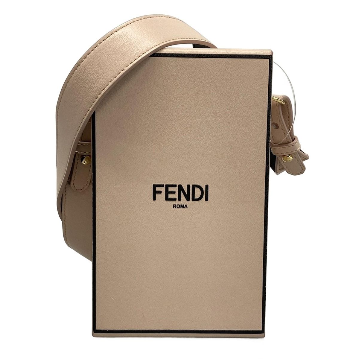 Fendi Shoulder Bag Pack Pink Black Strap Removable Leather