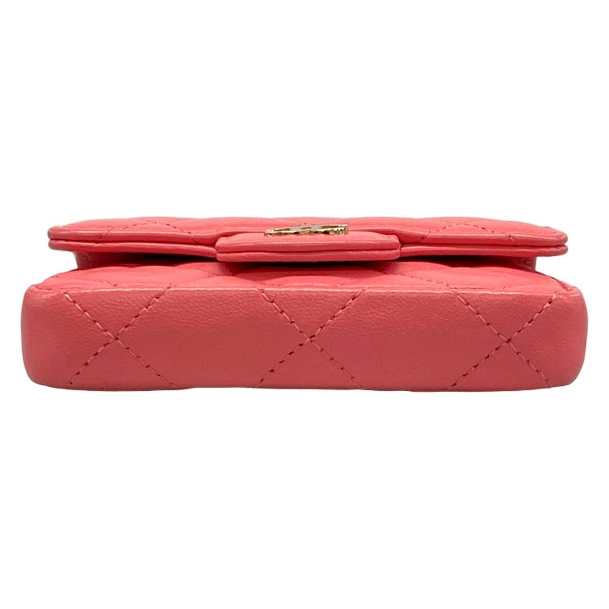 Chanel Waist Pouch Mini Quilted Pink Chain Shoulder Gold Lambskin — view 5