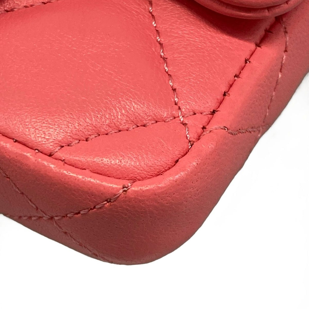 Chanel Waist Pouch Mini Quilted Pink Chain Shoulder Gold Lambskin — view 6