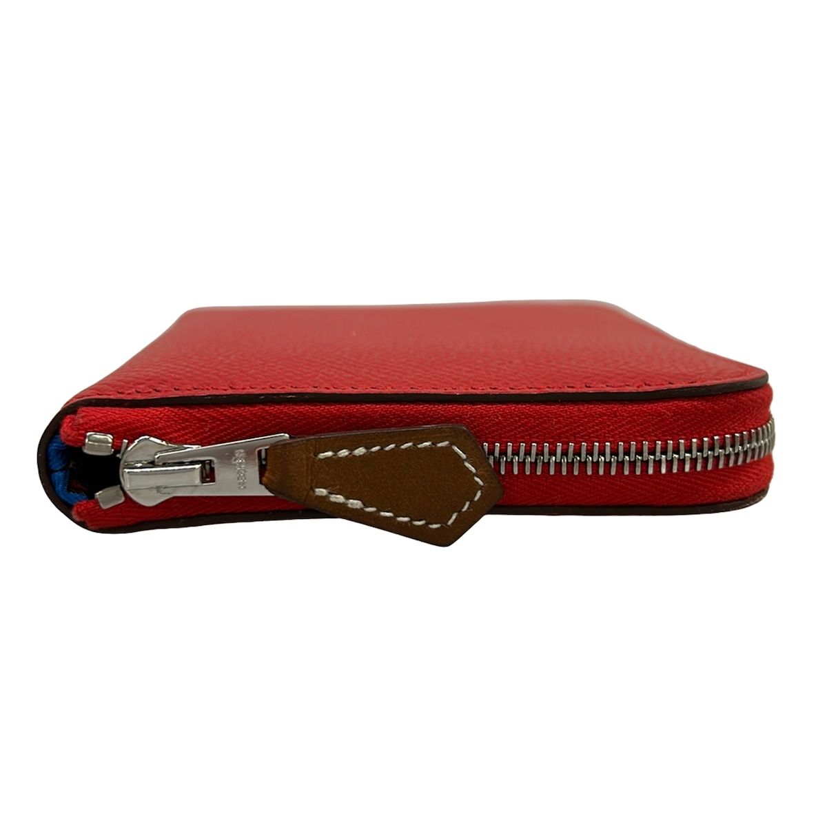 Hermes Coin Case Azap Compact Silk in le Juradu Blue Hydra Zip Around Silver — view 9