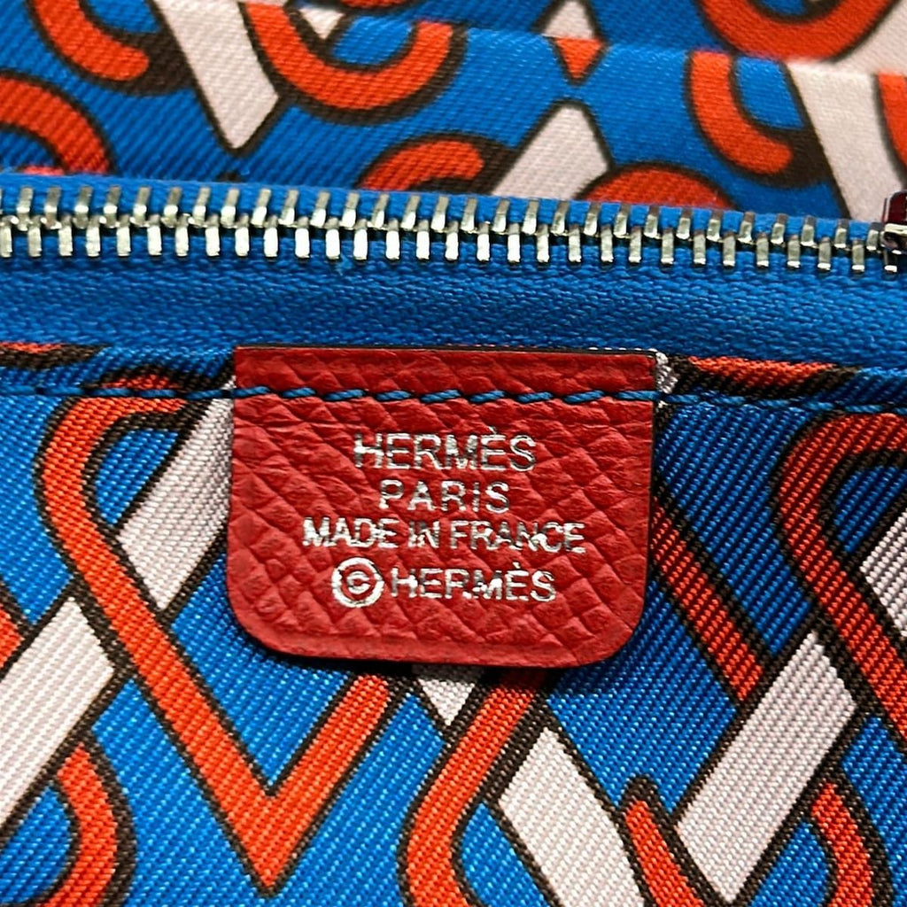 Hermes Coin Case Azap Compact Silk in le Juradu Blue Hydra Zip Around Silver — view 5