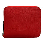 Hermes Coin Case Azap Compact Silk in le Juradu Blue Hydra Zip Around Silver