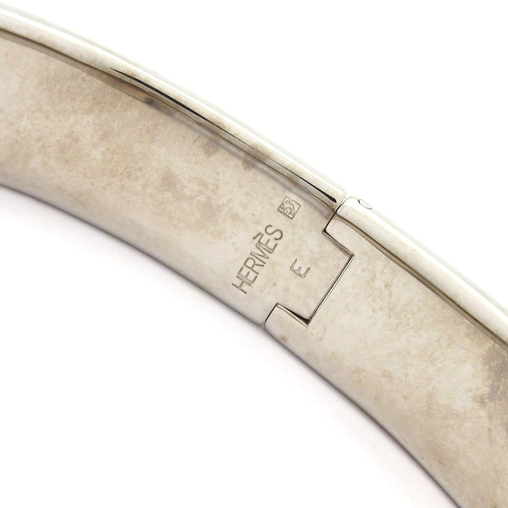 Hermes Bangle Click Light Blue Silver Bracelet — view 4