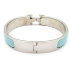 Hermes Bangle Click Light Blue Silver Bracelet — view 3