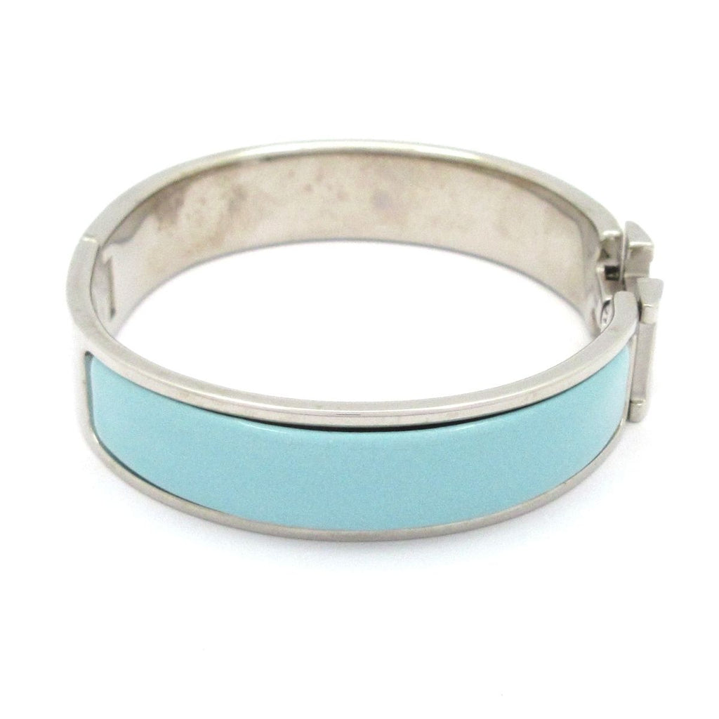 Hermes Bangle Click Light Blue Silver Bracelet — view 2