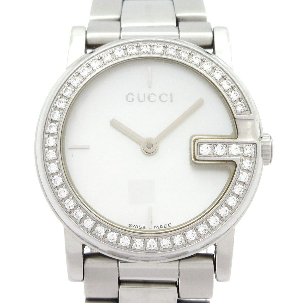 Gucci Watch SS Diamond Bezel Shell Dial White