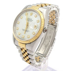Rolex Watch Datejust SS 18k Yellow Gold Shell Dial Diamond 17 Frames White — view 2