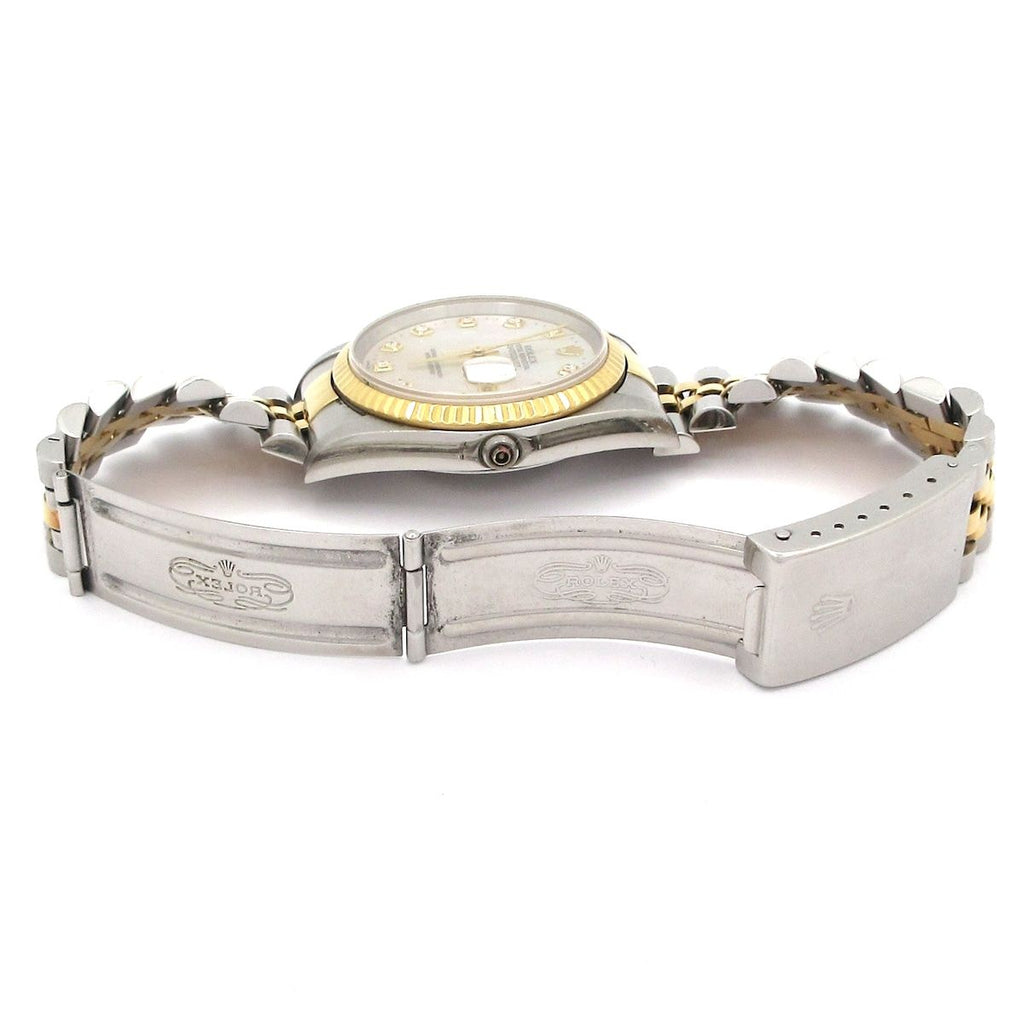 Rolex Watch Datejust SS 18k Yellow Gold Shell Dial Diamond 17 Frames White — view 7
