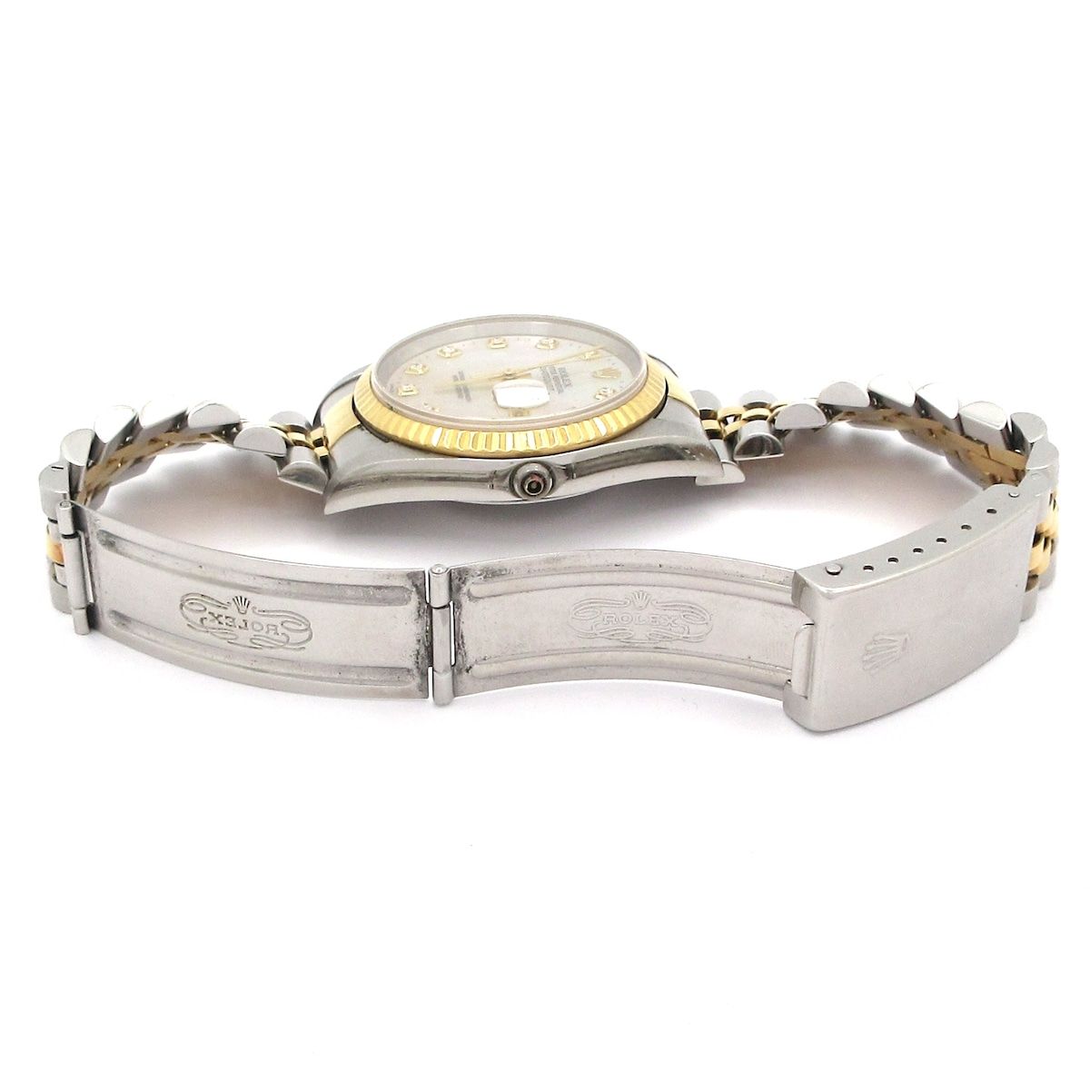 Rolex Watch Datejust SS 18k Yellow Gold Shell Dial Diamond 17 Frames White — view 7
