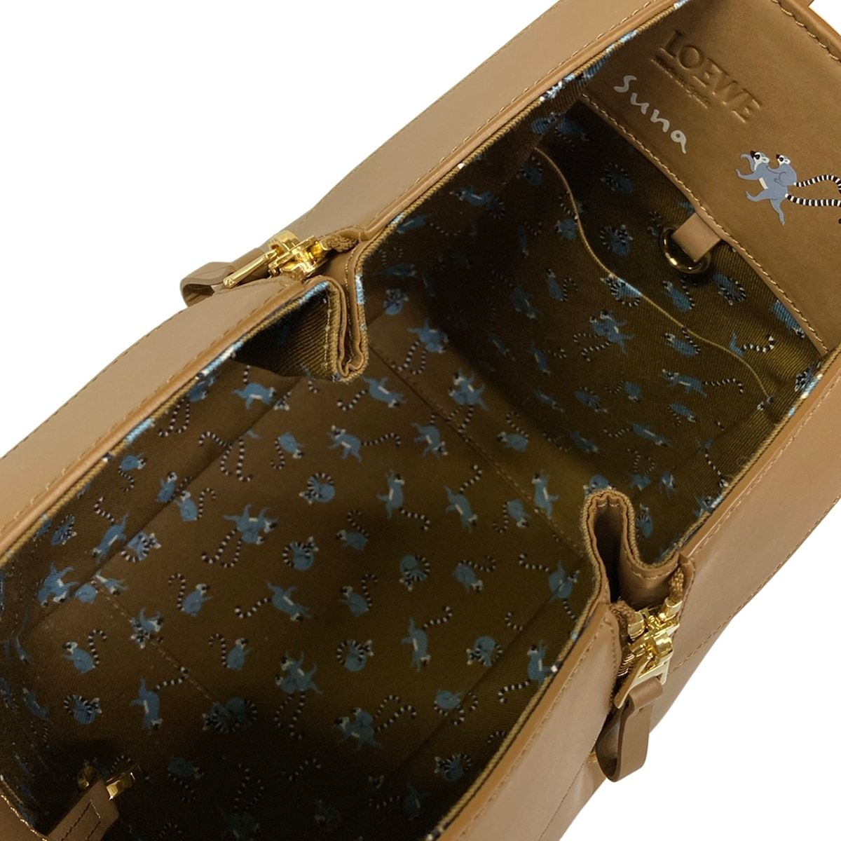 Loewe Handbag Hammock Bag Compact Brown Multi Ring Tailed Lemur Suna Fujita — view 7