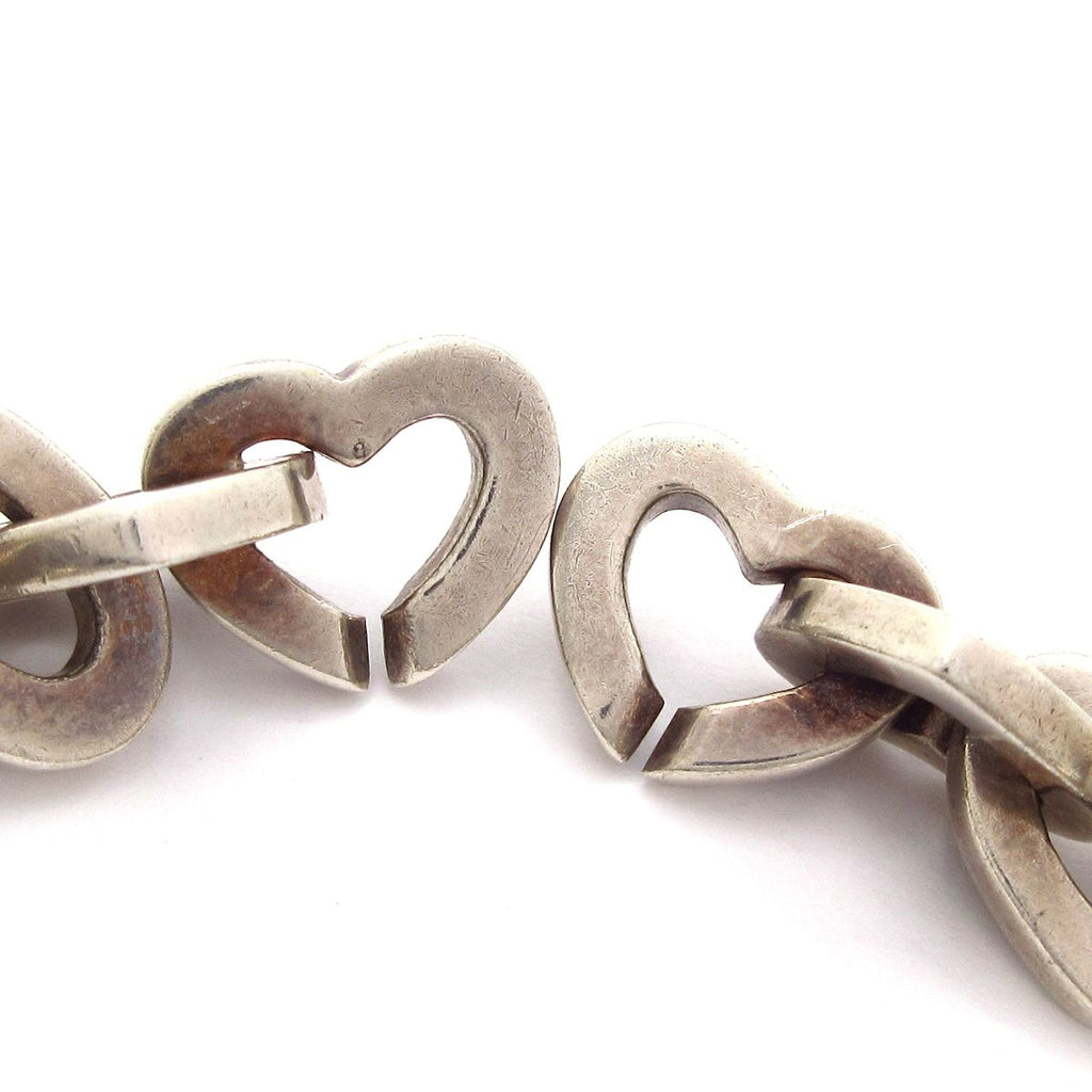 Tiffany & Co Bracelet Heart Link 18k Yellow Gold Silver — view 4