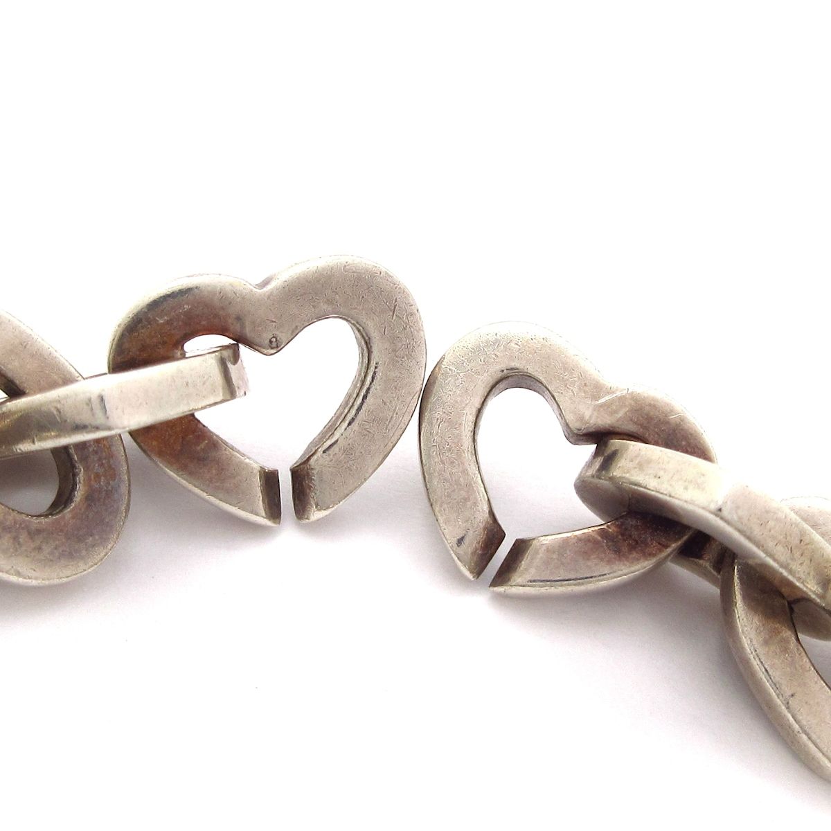 Tiffany & Co Bracelet Heart Link 18k Yellow Gold Silver — view 4