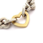 Tiffany & Co Bracelet Heart Link 18k Yellow Gold Silver — view 2