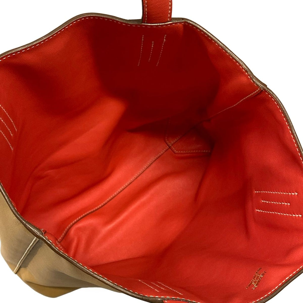 Hermes Tote Double Sens 28 Natural Sable Rose Gyapple Reversible — view 7