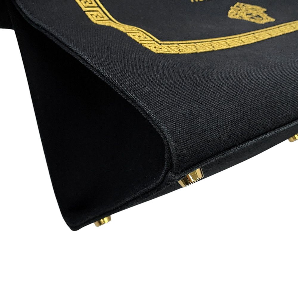 Fendi Tote Collaboration Fender Che Embroidered Canvas 2-Way Black — view 9