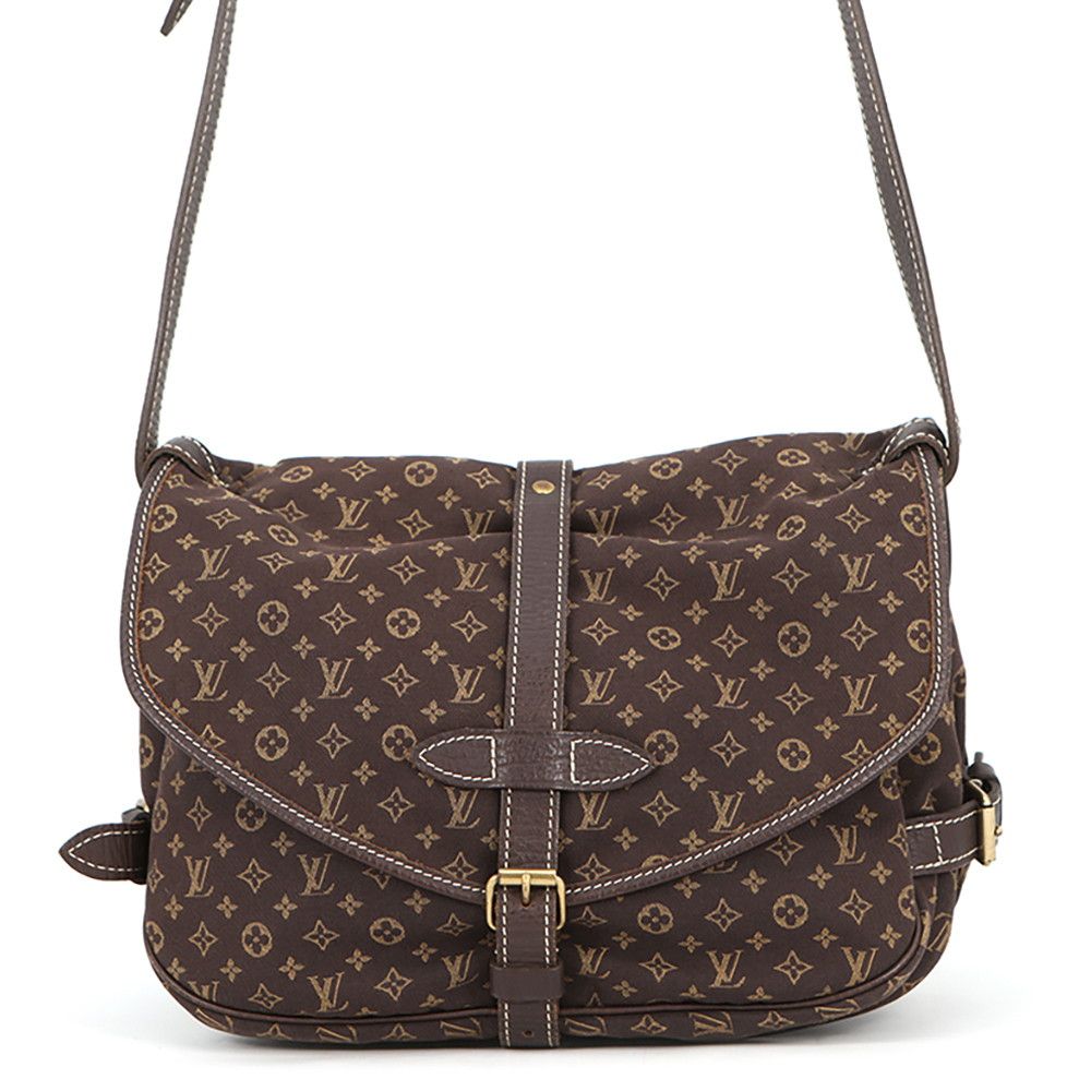Louis Vuitton Shoulder Bag Monogram Mini Lin Saumur 30