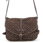 Louis Vuitton Shoulder Bag Monogram Mini Lin Saumur 30